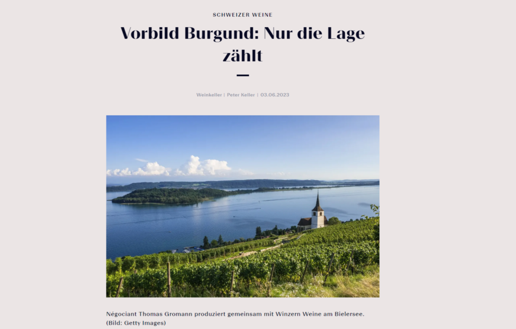 Nur die Lage zählt - Peter Keller in der NZZ über die Weine von Gromann & Söhne